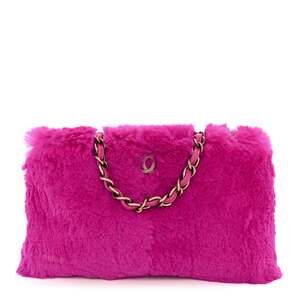 Chanel Rabbit Fur Shoulder Bag Fuchsia #247601C17B